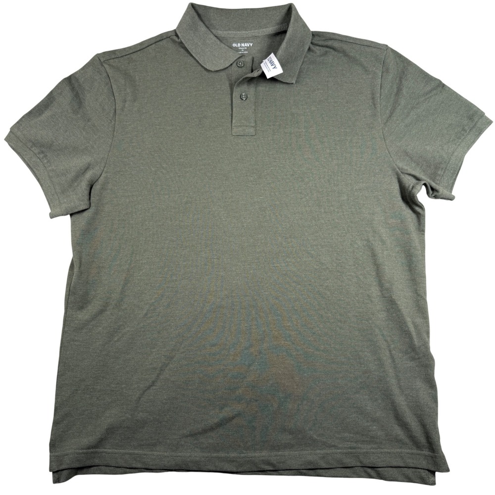 Old Navy Pique Polo Mens XL Olive Heather Classic Fit Short Sleeve 563685-37-1